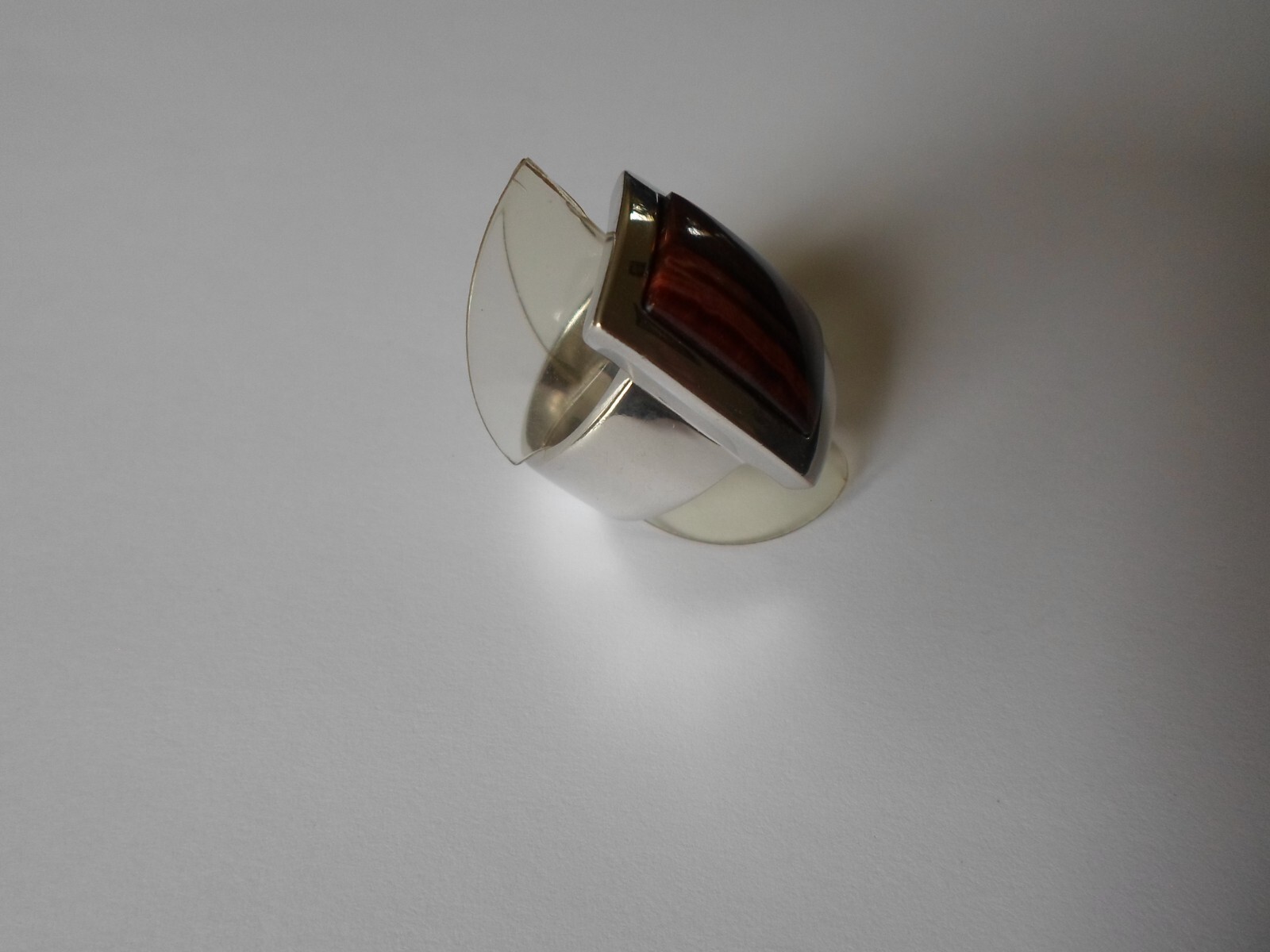 solid silver ring, Vallès, tiger eye rectangle, s… - image 7