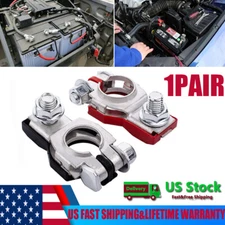 2PACK Car Battery Terminal Clamp Connectors Positive Negative Release Disconnect