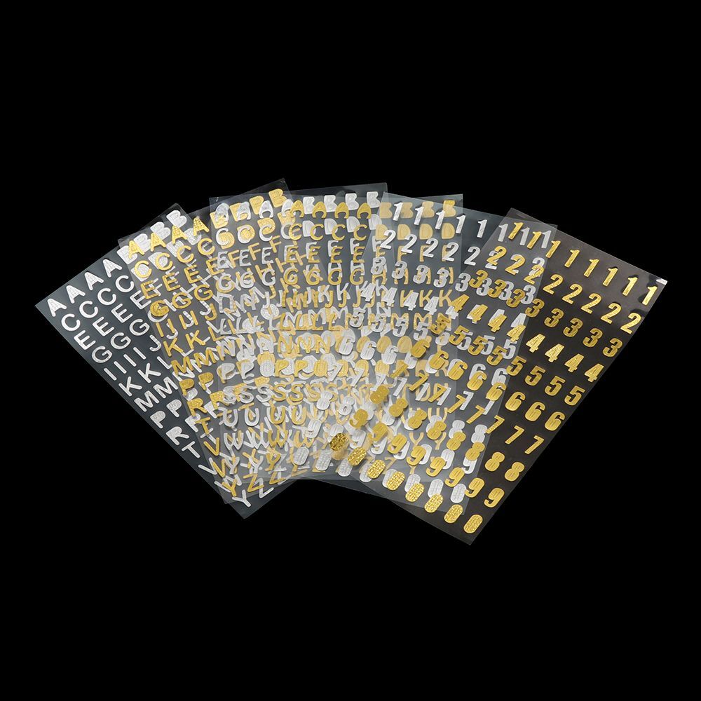 Self-Adhesive Twinkle Scrapbook Notebook Decor Letter Number Stickers-image