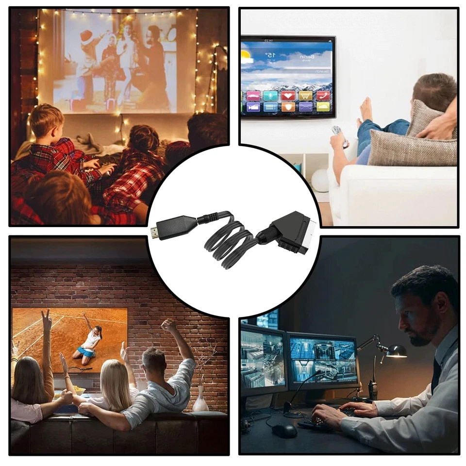 LNGJIN Cavo SCART HDMI Adattatore da Scart a HDMI Convertitore Audio Video Cavo - Immagine 4 di 4