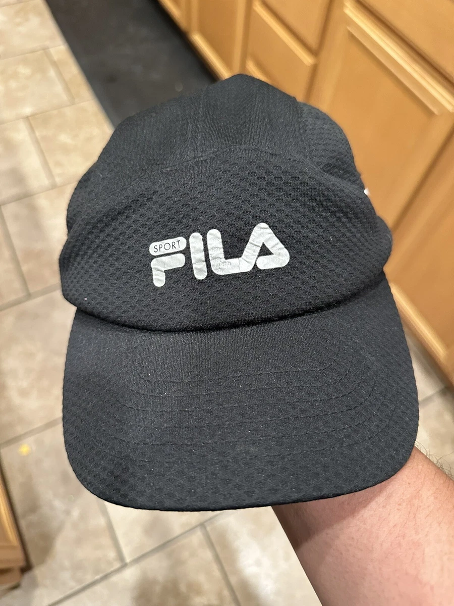 Fila Sport Women\'s Baseball 5 panel Cap Black Hat Flexfit Onesize | eBay