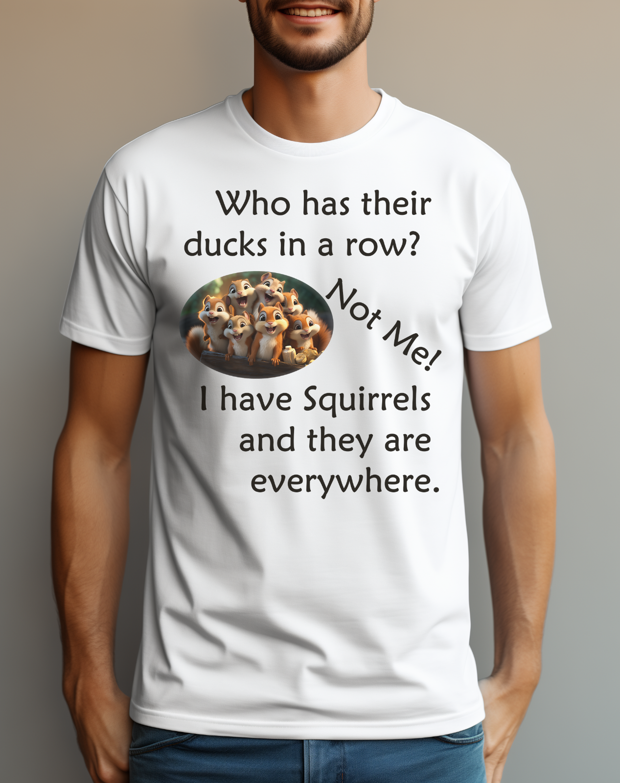 FILA T shirt Ducks in a row Scoiattoli divertenti ADHD antisociale Dispersi Nerdy Geek