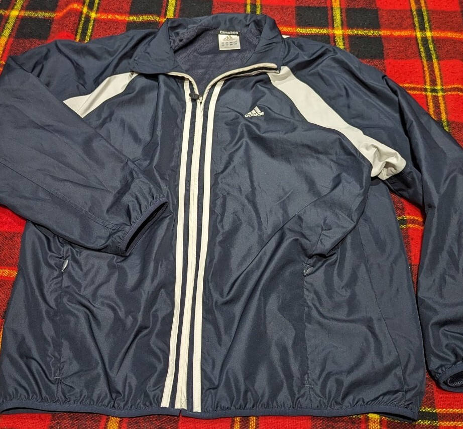  CLIMA365 フード付きジャケット S ネイビー Adidas Jacket Mens Navy Clima365 Full Zip Activewear Track Top Sz