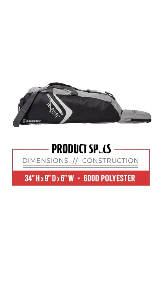 Franklin Tee Ball Jr. Bolsa de Equipo 3 Bates Almacenamiento Cerca Gancho NUEVO con etiqueta Foto 4 de 4