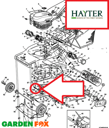 Hayter Spring Genuine - Hayter Harrier 48 56 BBC Blade Engage - SPRING - 343011- O214 ...