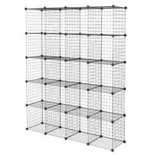 20-Cube Metal Grid Wire Cube Storage Bins Shelving Modular Bookshelf Shelves