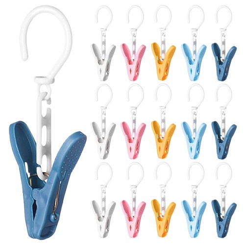 30PCS Reusable Hanging Laundry Hooks Clip Hat Clips Heavy Duty Boot Hangers