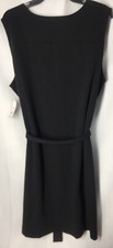 Faded Glory Sleeveless Dress Xxl 20 Plus Woman’s Lace Trimmed With Belt Black 