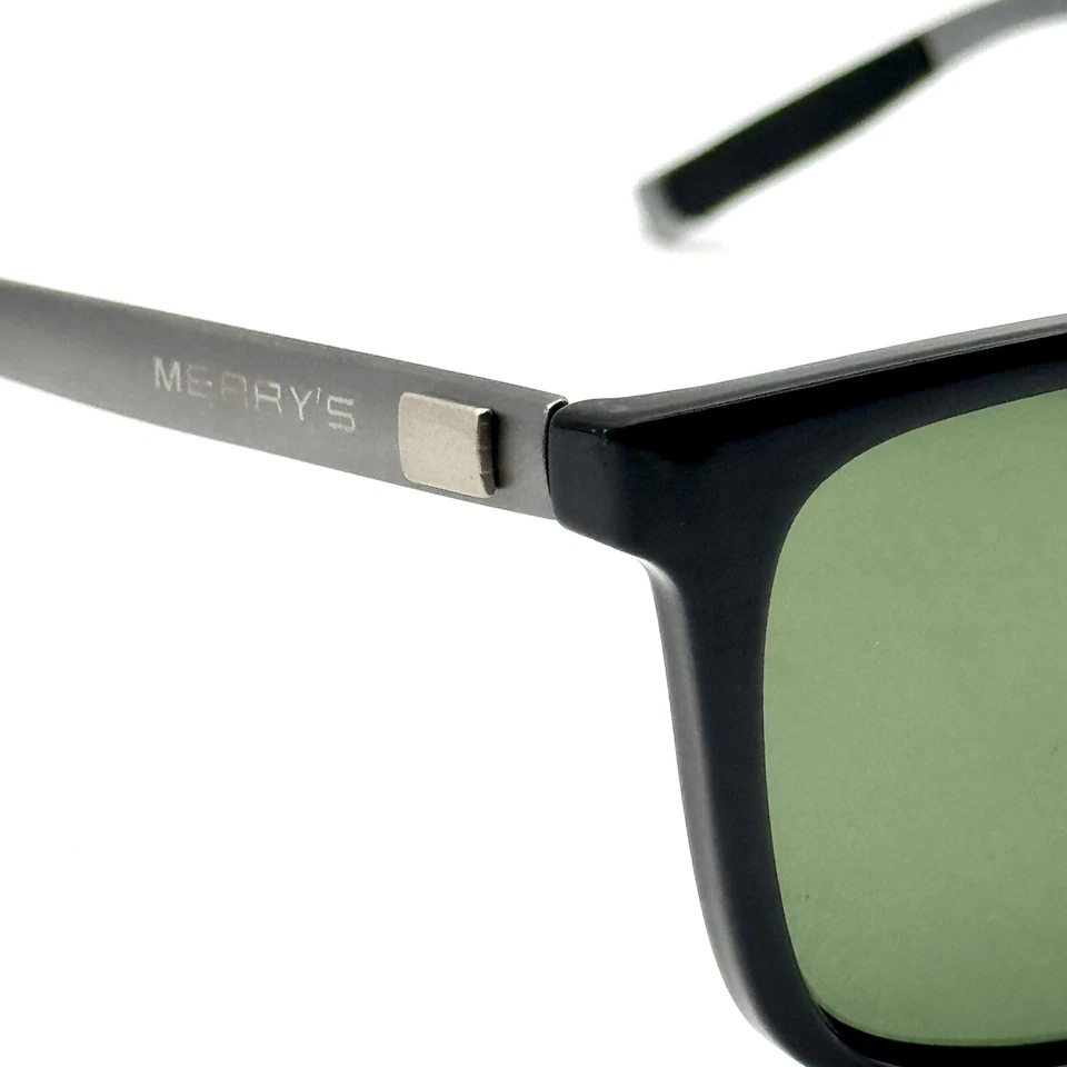 Gafas de sol cuadradas Merry's Designer marco negro lentes verdes de moda    Foto 3 de 4