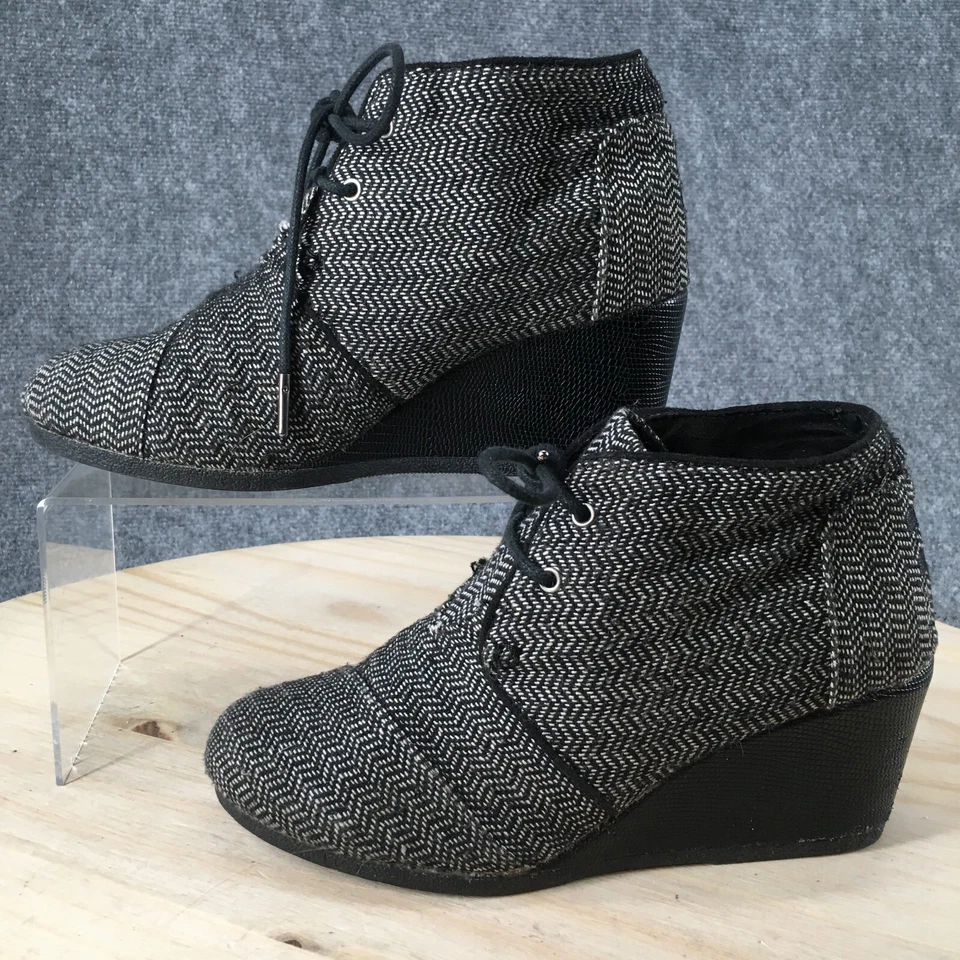 Toms Botas Mujer 8 Espiga Desierto Tacones de Cuña Botines Tela Gris Foto 2 de 4
