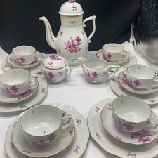 HEREND Apponyi Servizio da caffè viola per 6 persone - 21 pezzi