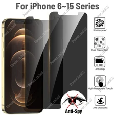 Shockproof Privacy Screen Protector Glass Lot For iPhone 15 14 13 12 11 X 8 7 6