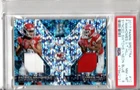 2017 Patrick Mahomes Rookie / Tyreek Hill Spectra #/50 Synced Swatches #10 PSA 8