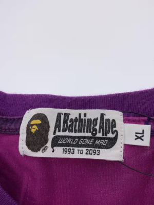 A BATHING APE BAPE COLOR CAMO SHARK TEE T-SHIRT PURPLE Model XL