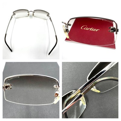 CHANEL 4093-B Rimless Sunglasses Silver Frame Gray Lens  display picture 1