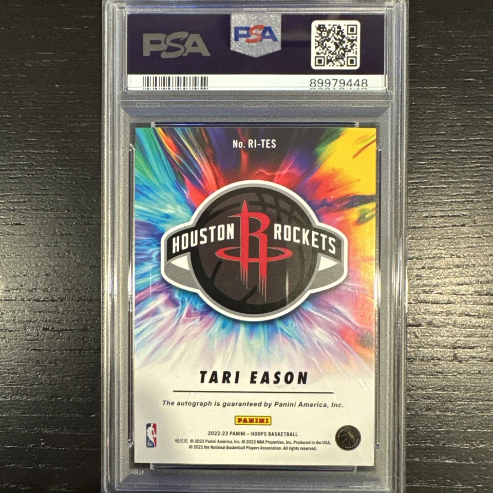 2022-23 Panini NBA Hoops Rookie Ink RED Tari Eason RC Auto /25 Rockets PSA 10 - Image 2 of 2