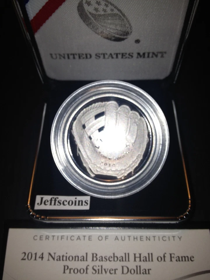 2014 P Baseball Hall of Fame 90% Silver Proof Dollar PR PF US Mint Box COA B33 - Image 3 of 4