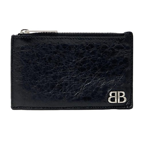 Balenciaga Monaco Coin Case Black Card Holder Compact #133