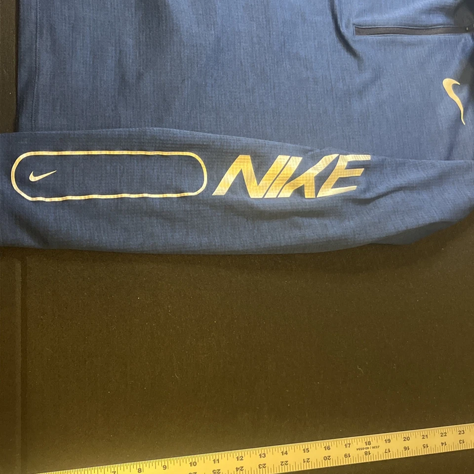 Nike Running Dri-FIT Pullover 1/4 Zip Long Sleeve Blue Athletic Shirt XL - Image 4 of 4