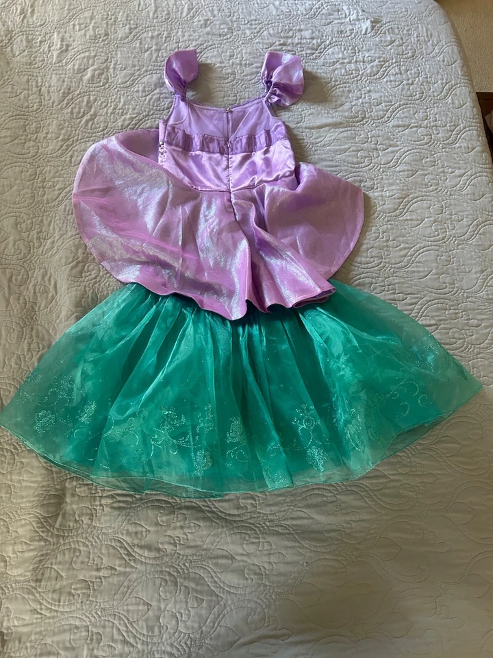 Disney Princesa Ariel Sirenita Disfraz Vestido Usado Talla M (7-8) Foto 2 de 4