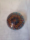 VTG. MURANO PAPERWEIGHT MILLEFIORI CANES ART GLASS. RED, BLUE, YELOW, WHITE212"