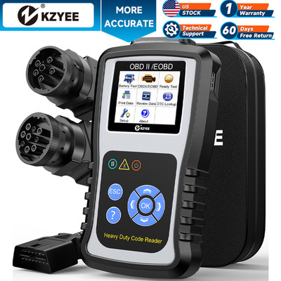 KZYEE Heavy Duty Diesel Truck OBD2 Scanner ABS Engine Transmission Diagnostic