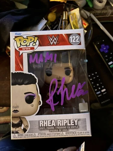 Funko WWE Rhea Ripley #122 Autographed JSA Mami Inscription hard stack
