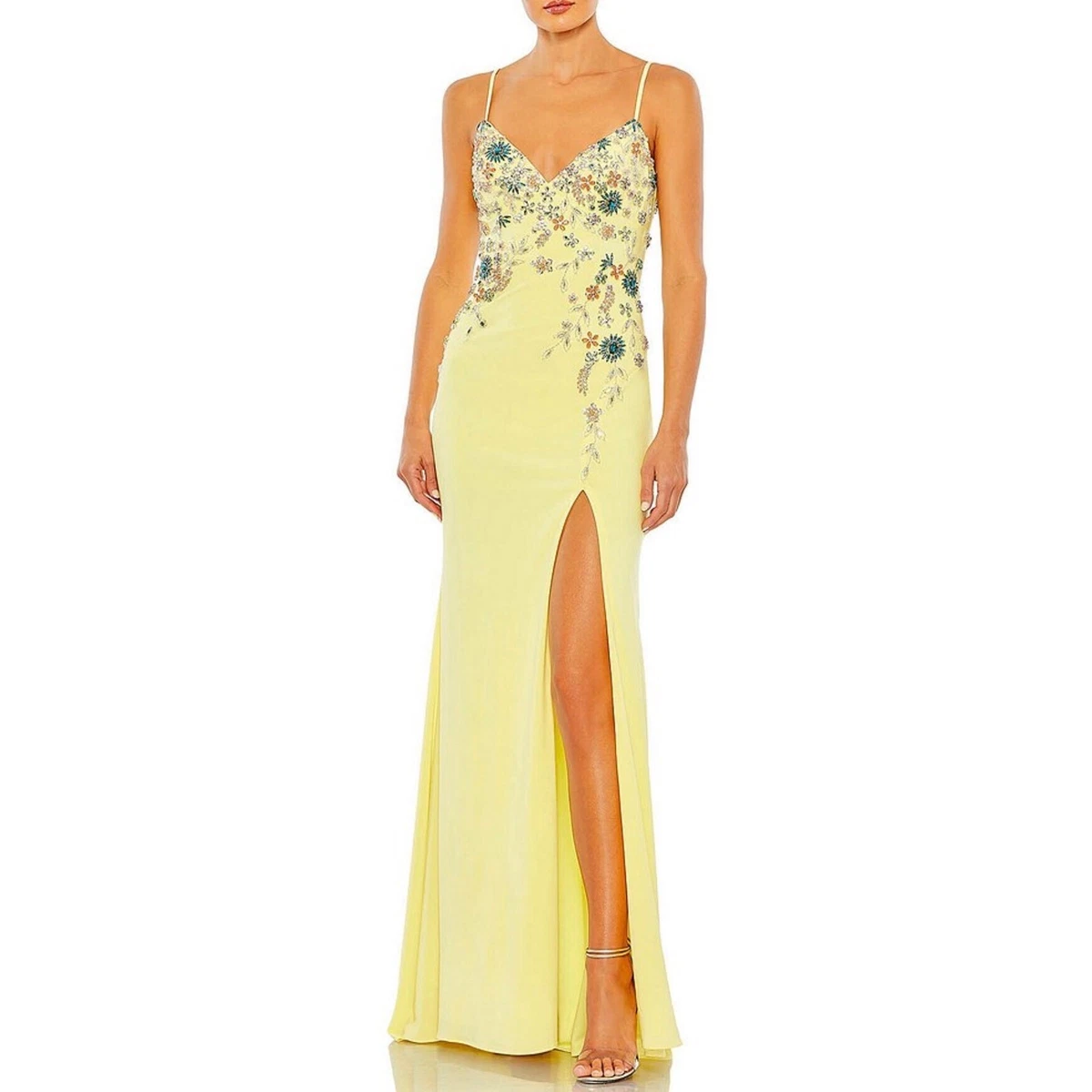 beaded ankara dresses Yellow Pleated Strapless Maxi Dress main image 0