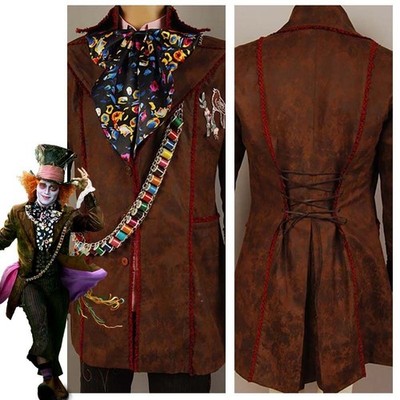 Alice In Wonderland Johnny Depp Mad Hatter Cosplay Costume Fancy Dress fullset