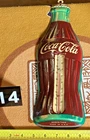 #14 VINTAGE ROBERTSON COCA-COLA BOTTLE ADVERTISING TIN METAL THERMOMETER 16 1/2"