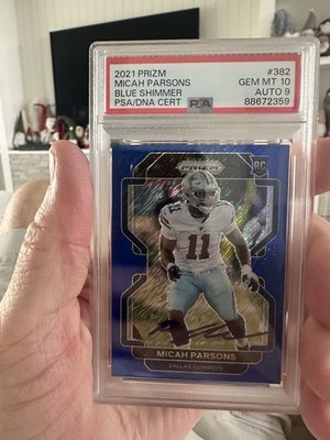 2021 Prizm-RC CASE HIT AUTO Micah Parsons Blue Shimmer Jersey Match 11/25 SSP