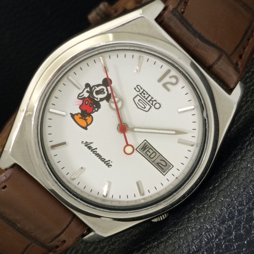 AUTOMATIC VINTAGE SEIKO 5 JAPAN 7009A MENS WHITE COLOR DIAL WATCH a700567-3