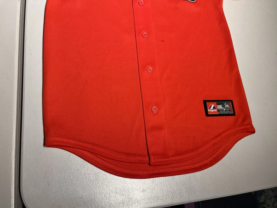 Camiseta Majestuosa Niños Miami Marlins Grande Stanton 27 Florida MLB Béisbol Foto 3 de 4