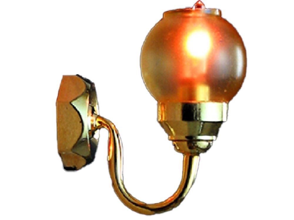 Dolls House Gold Wall Light Tinted Coolie Shade 12V Miniature Electric Lighting