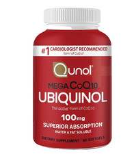 Qunol Ubiquinol CoQ10 100mg 60 Softgels Active Form Superior Absorption