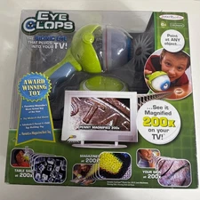 EyeClops Bionic Eye 2008 Plugs Into TV Microscope 200x Jakks Pacific NEW Sealed