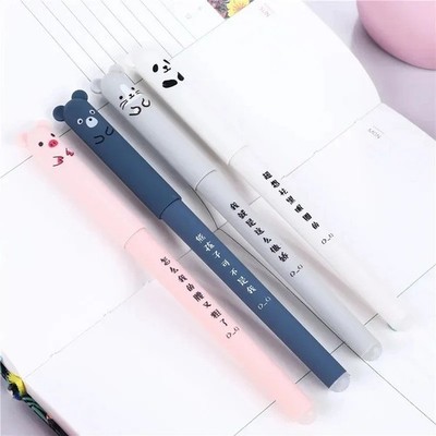 4er Pack Kawaii Schwein Bär Katze Maus radierbar Gel Stift Schule Bürobedarf Stifte
