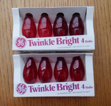 G E Twinkle Bright Outdoor Christmas Light Bulbs  C9's  2 Paks 8  RED