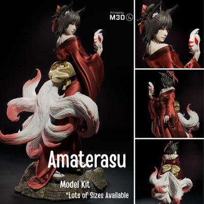 AMATERASU (1:6, 1:9, 1:12) 3D Modellbausatz Figur unbemalt ungebaut Fan Art