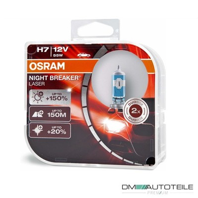 2x OSRAM Night Breaker  LASER NEXT GENERATION H7 Sockel +150% mehr Sicht Duo Box
