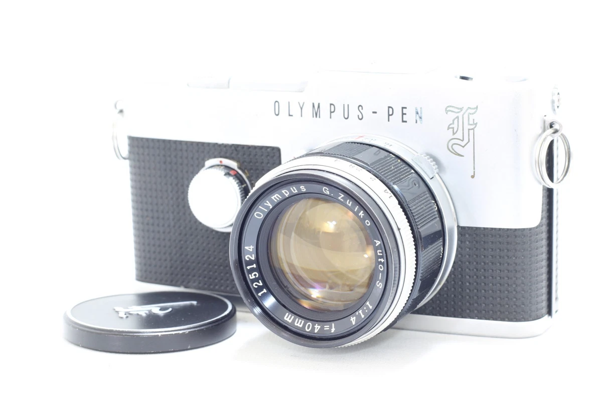 Exc+3 Blue] Olympus Pen F 35mm Half Frame Camera + G.Zuiko 40mm f1.4 From JAPAN
