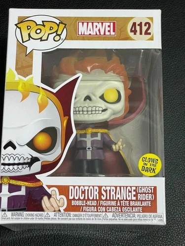 Doctor Strange Ghost Rider Marvel Glow In The Dark Pop Vinyl 412 In Protector