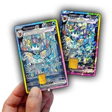 Terastal Vaporeon Credit Card Skin - Glossy Vinyl Decal Sticker Cover