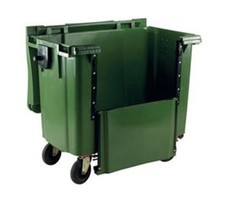 1100 Litre Drop Front Green   wheelie bin High Quality EN840 Certified