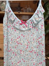 Blue Floral Ruffle Night Gown Dress