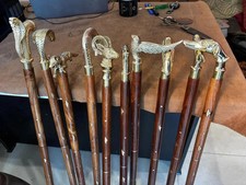 Wooden Walking Cane Walking Stick with Brass Handle Gift Lot Of 10 Pcs stick