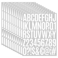 1000 Pcs Waterproof 2" Vinyl Alphabet Number Stickers - Self-Adhesive, White