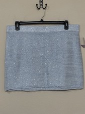 Wild Fable Women s Light Blue Sequin Mid Rise Pull On Stretch Mini Slim Skirt XL