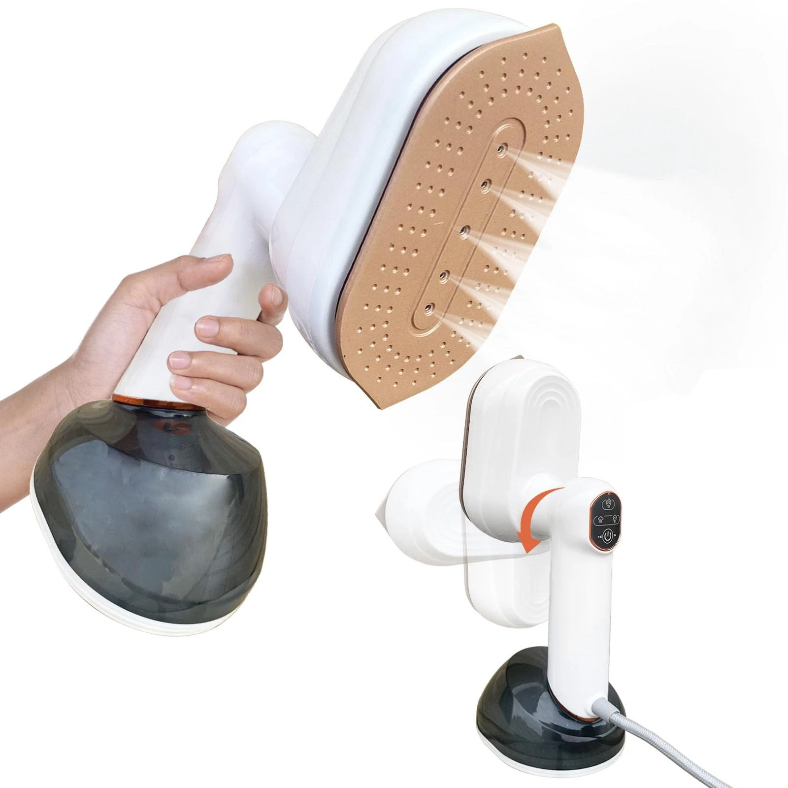1200W 2 in 1 Portable Travel Garment Steamer Iron For Clothes 7.8OZ Large Tank