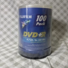 Fujifilm DVD-R 100 Pack 120 min 4.7 GB 8x Write Speed Recordable Media New